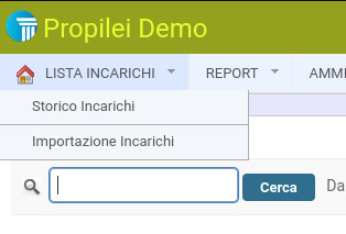 Nuova voce "Importazione Incarichi"